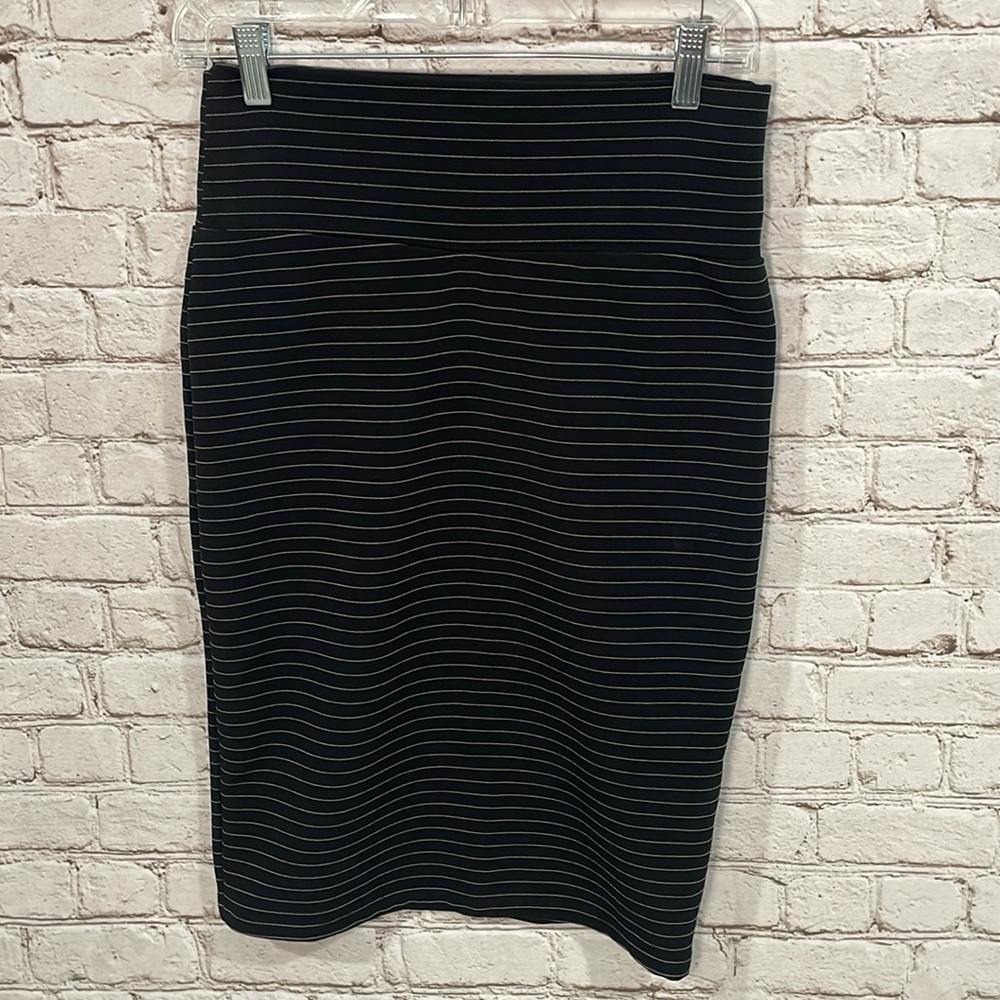 Black Pinstripe Pencil Skirt - Classic Workwear
